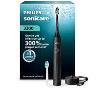 Philips Sonicare Brosse à dents électrique série 3300 - Brosse à dents sonique avec 2 niveaux d'intensité, fonction EasyStart, SmarTimer et QuadPacer, autonomie de 14 jours, noir, modèle HX4022/92