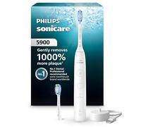 Philips Sonicare Brosse à dents électrique série 5900 - Technologie Sonicare nouvelle génération, capteur de pression, 6 réglages de brossage, SmarTimer, BrushPacer, autonomie de 21 jours, blanc