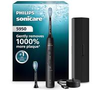 Philips Sonicare Brosse à dents électrique série 5950, avec capteur de pression, 6 réglages de brossage, SmarTimer, BrushPacer, autonomie de 21 jours, étui de voyage, noir, HX7131/03