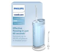 Philips Sonicare Compact Flosser 1000, hydropulseur portable avec 3 modes de fil dentaire, étanche IPX7, idéal pour les voyages, bleu, modèle HX3333/24