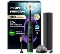 Philips Sonicare DiamondClean 8000 nouvelle génération - brosse à dents électrique avec capteur de pression, 15 réglages, coloris vert profond, modèle HX8312/14