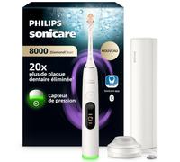 Philips Sonicare DiamondClean 8000 nouvelle génération - brosse à dents électrique avec capteur de pression, 15 réglages, coloris blanc poudré, modèle HX8311/11