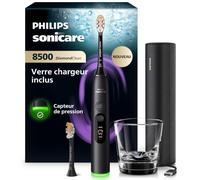 Philips Sonicare DiamondClean 8500 nouvelle génération - brosse à dents électrique avec capteur de pression, 18 réglages, coloris noir, modèle HX8514/12