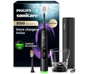 Philips Sonicare DiamondClean 8500 nouvelle génération - brosse à dents électrique avec capteur de pression, 18 réglages, coloris noir, modèle HX8514/12