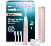 Philips Brosse à dents électrique DiamondClean 9000 – capteur de pression, socle de charge, rose