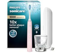 Philips Sonicare DiamondClean 9000, Brosse à dents électrique sonique avec application, capteur de pression, 4 modes de brossage, 3 niveaux d'intensité, verre de charge, coffret voyage USB, HX9911/29