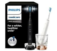 Philips Sonicare DiamondClean 9000, Brosse à dents électrique sonique avec application, capteur de pression, 4 modes de brossage, 3 niveaux d'intensité, verre de charge, pack de 2, HX9914/57