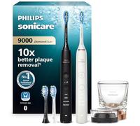 Philips Sonicare DiamondClean 9000 - Brosses à dents électriques connectées pour une meilleure hygiène des dents et des gencives, Noir Rose or, Lot de 2, modèle HX9914/61