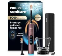 Philips Sonicare DiamondClean 9000 nouvelle génération - brosse à dents électrique avec capteur de zone, capteur de pression, 21 réglages, coloris mauve satiné, modèle HX9214/85