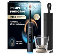 Philips Sonicare DiamondClean 9900 Prestige nouvelle génération - brosse à dents électrique avec SenseIQ, capteur de zone, capteur de pression, 24 réglages, coloris noir quartz, modèle HX9813/92
