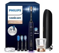 Philips Sonicare DiamondClean HX9954/74 Smart Electric Brosse à dents rechargeable pour soins bucco-dentaires complets, avec étui de voyage de charge, 5 modes, 4 têtes de brosse - Série 9750, bleu