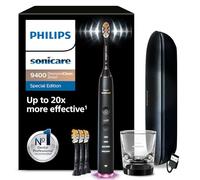 Philips Sonicare DiamondClean Smart 9400 - brosse à dents électrique avec 4 modes de brossage, 3 niveaux d'intensité, capteur de pression, connecté à l’application, noir, modèle HX9918/89