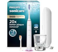 Philips Sonicare DiamondClean Smart 9400 - Brosse à dents électrique avec application, capteur de pression, détection de la tête de brosse, blanc, modèle HX9917/88