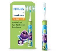 Philips Sonicare For Kids, brosse à dents électrique sonique avec appli, pour enfants de 3 ans et plus, avec KidTimer et KidPacer pour un brossage minutieux, vert, modèle HX6352/11