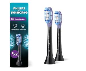 Philips Sonicare G3 Premium Gum Care Têtes de rechange pour brosse à dents, 2 têtes de brosse, noir, HX9052/95
