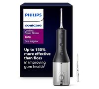 Philips Sonicare Hydropulseur sans fil 3000 - Hydropulseur avec technologie innovante Quad Stream, irrigateur buccal avec 2 modes de fil dentaire et 3 niveaux de pression, étanchéité IPX7, noir