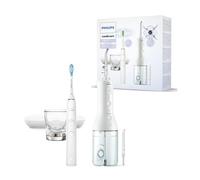 Philips Sonicare Jet dentaire sans fil Power Flosser 3000 et brosse à dents électrique DiamondClean 9000 - Nettoie les dents et les gencives et élimine la plaque dentaire, blanc (modèle HX3886/41)
