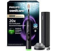 Philips Sonicare Next-Generation DiamondClean 8000 HX8311/12 Brosse à dents électrique avec contrôle intelligent de la pression et 15 réglages Noir