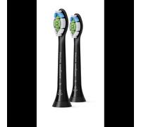 Philips Sonicare Optimal White HX6062/88 - Lot de 2 têtes de brosse, rigidité moyenne, 62000 mouvements/min, remplacement 3 mois, noir