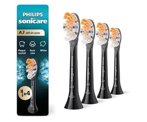 Philips Sonicare Premium Têtes de brosse à dents tout-en-un (A3), HX9094/95, reconnaissance intelligente, noir, 4 pièces