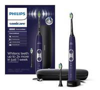 PHILIPS Sonicare Protective Clean 6500 Lot de 2 brosses à dents électriques rechargeables avec étui de voyage et tête de brosse supplémentaire, violet foncé