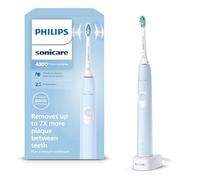 Philips Sonicare ProtectiveClean 4300, Brosse à dents électrique sonique avec deux niveaux d'intensité, capteur de pression et minuterie, bleu clair, modèle HX6803/04