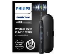 Philips Sonicare ProtectiveClean 4500 - Brosse à dents électrique avec 2 modes de brossage, Clean et White, Capteur de pression, Noir, modèle HX6830/53