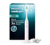 Philips Sonicare Série 2100 - Brosse à Dents Électrique Sonique, Élimine 3x plus de plaque, Capteur de pression, SmarTimer & QuadPacer, Bleu Cobalt (HX4021/04) (Rose clair)