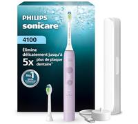 Philips Sonicare série 4100 - Brosse à dents électrique sonique, capteur de pression, 4 réglages, fonction EasyStart, SmarTimer, 21 jours d’autonomie, coloris lilas, modèle HX4042/47, [Nouveau]
