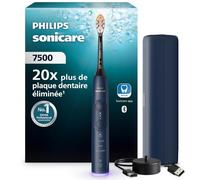 Philips Sonicare série 7500 - brosse à dents électrique technologie nouvelle génération, capteur de pression, 12 réglages, SmarTimer, autonomie 21 j, étui de voyage chargeur, bleu marine, HX7423/10