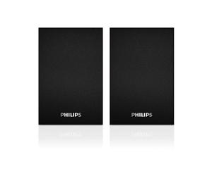 Philips SPA20/00 Enceintes 2.0 7W RMS, Ampli A/B, Haut-parleur 6.35cm, 75-20000Hz, 4 Ohm, Sensibilité 85dB, USB, Câble 1.5m, Noir