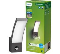 Philips Splay UltraEfficient, Applique d'extérieur 3,8W 2700K, antracite, détecteur de mouvement, IP44 résistante aux intempéries