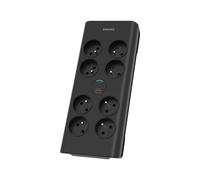 Philips SPN7080BA/60 - Protection Surtension 8 Prises CA 3680W, 900 Joules, Câble 2m, Noir - Caractéristiques : 16A Courant de crête