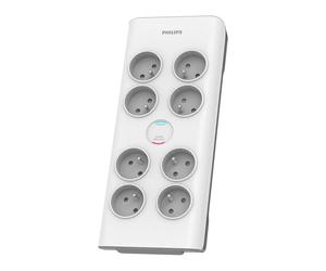 Philips SPN7080WA/60 Protection Surtension 8 Prises CA 900 Joules 3680W Câble 2m Blanc - Référence SPN7080WA/60