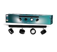 Philips, spot Bracia 4x5.5W, blanc chaud 2700K, Noir