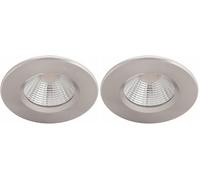 Philips Spot LED Dive pour salle de bain à intensité variable, blanc chaud 2700K 5,5W IP65, pour éclairage de salle d'eau, salle de bain et cuisine, Silver (Lot de 2)