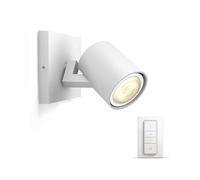 Philips Spot LED Hue White Ambiance Blanc 5,5W GU10 350lm 2200-6500K Dimmable App Amazon Alexa avec variateur d'intensité lumineuse