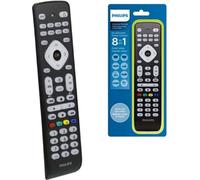 Philips SRP2018/10 -Télécommande universelle pour téléviseur, télécommande 8 en 1, bouton intelligent, codes IR de jusqu'à 8000 codes, installation facile, noir