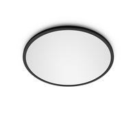 Philips Plafonnier LED Super Slim, 15 W, Dimmable, 3 ambiances, IP44, Noir, 25 cm
