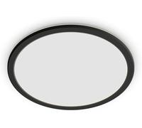 Philips Plafonnier LED Super Slim, 15 W, Dimmable, 3 ambiances, IP44, Noir, 25 cm