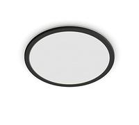 Philips Plafonnier LED Super Slim, 15 W, Dimmable, 3 ambiances, IP44, Noir, 25 cm