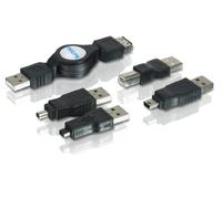 Philips SWR1249 5 pièces 3 ft Retractable USB 2.0 Adaptateur kit - USB Cables (Mini-USB A, Mini-USB B, Male/Female, Ampoule)