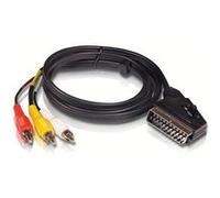 Philips SWV2255W - Câble vidéo/audio - vidéo / audio composite - SCART mâle pour RCA mâle - 1.5 m - blindé Noir G