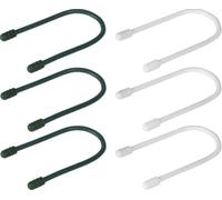 Philips SWV4408/27 Lot de 6 attaches flexibles de 17,8 cm pour gestion des câbles multi-usages réutilisables pour rallonges, multiprises, éclairage extérieur, vert et blanc