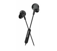 Philips TAE5008BK/00 Écouteurs Intra-Auriculaire avec Micro | Filaire léger | Câble de 1,2 m | Télécommande Intégrée à 3 Boutons | 3 Embouts | Confortable | Son Clair et Basses Puissantes | Noir |