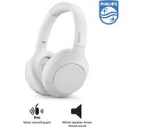 Philips TAH8506 - Écouteurs avec micro - circum-aural - Bluetooth - sans fil, filaire - Suppresseur de bruit actif - jack 2,5 mm - blanc