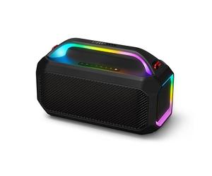 PHILIPS TAS7000EB Enceinte sans Fil Bluetooth avec Puissance maximale de 100W, Bass+, éclairage LED, Auracast, IP67, 24 Heures d’autonomie, entrée Micro, Batterie remplaçable - Noire