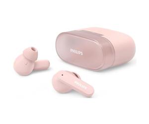 PHILIPS TAT2000PK Écouteurs Intra-Auriculaires Bluetooth True Wireless, Petites Oreillettes - Dynamic Bass, Tech. à 4 micros, appels clairs, boîtier de Charge de Poche, 32 Heures d'autonomie - Roses