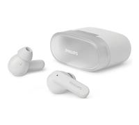 Philips TAT2000WT Écouteurs Intra-Auriculaires Bluetooth True Wireless, Petites Oreillettes - Dynamic Bass, Tech. à 4 micros, appels clairs, boîtier de Charge de Poche, 32 Heures d'autonomie - Blancs