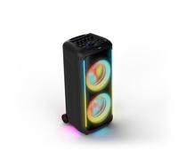 Philips TAX5000E Enceinte Bluetooth pour Les fêtes, 200W Max., Bass+, Jeu de lumières, autonomie de 14h, TWS et Auracast, entrées Micro/Guitare, Indice IPX4 et contrôle à partir de l’Application